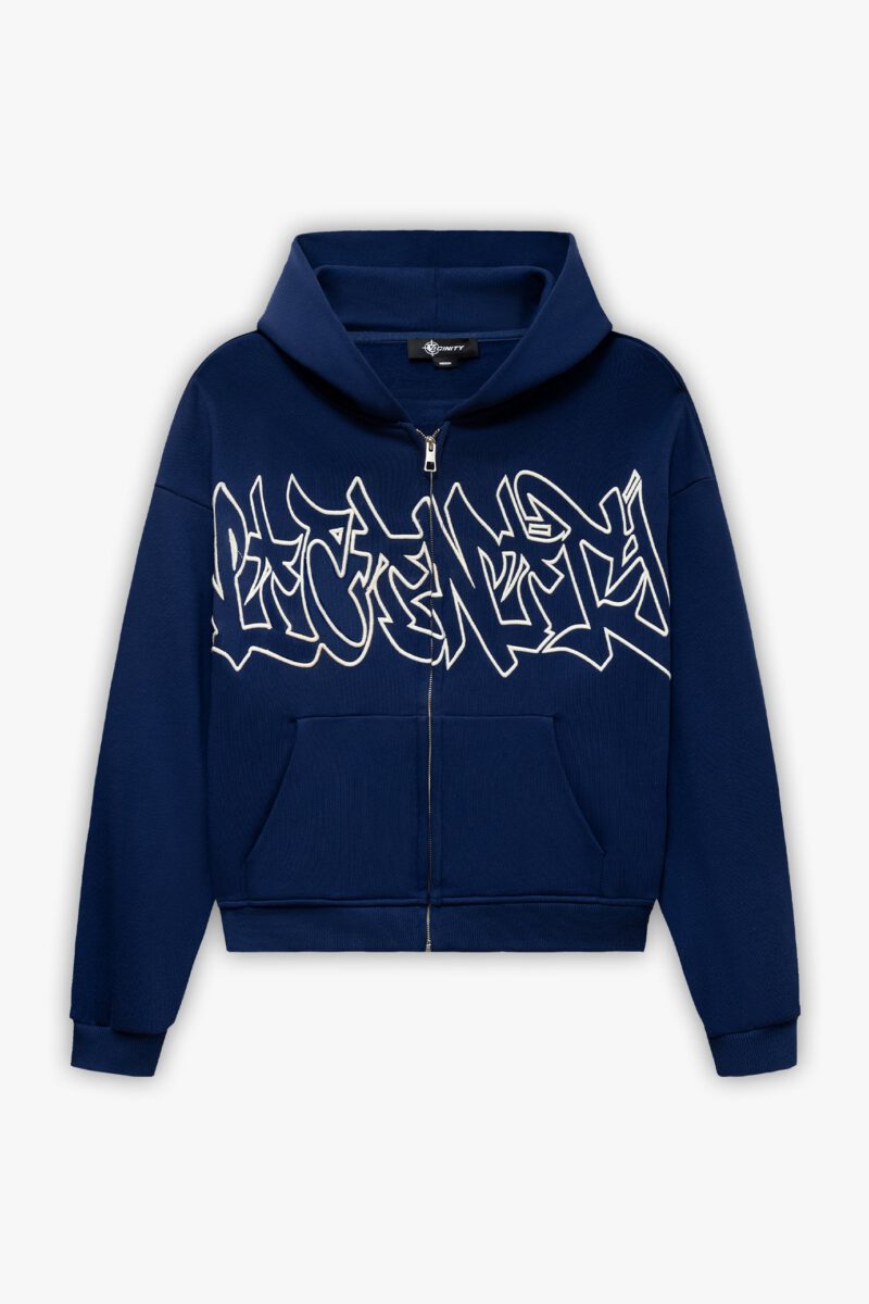 GRAFFITI ZIP-HOODIE BLUE