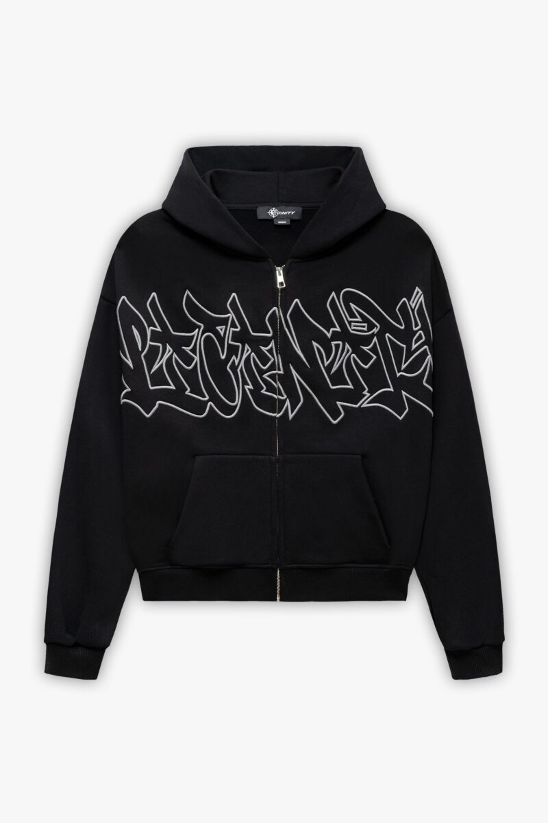 GRAFFITI ZIP-HOODIE BLACK