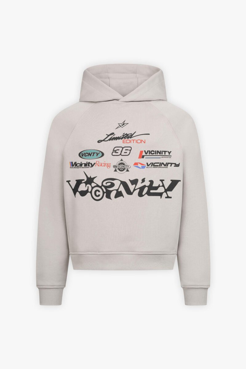 RACING LOGOS HOODIE GREY