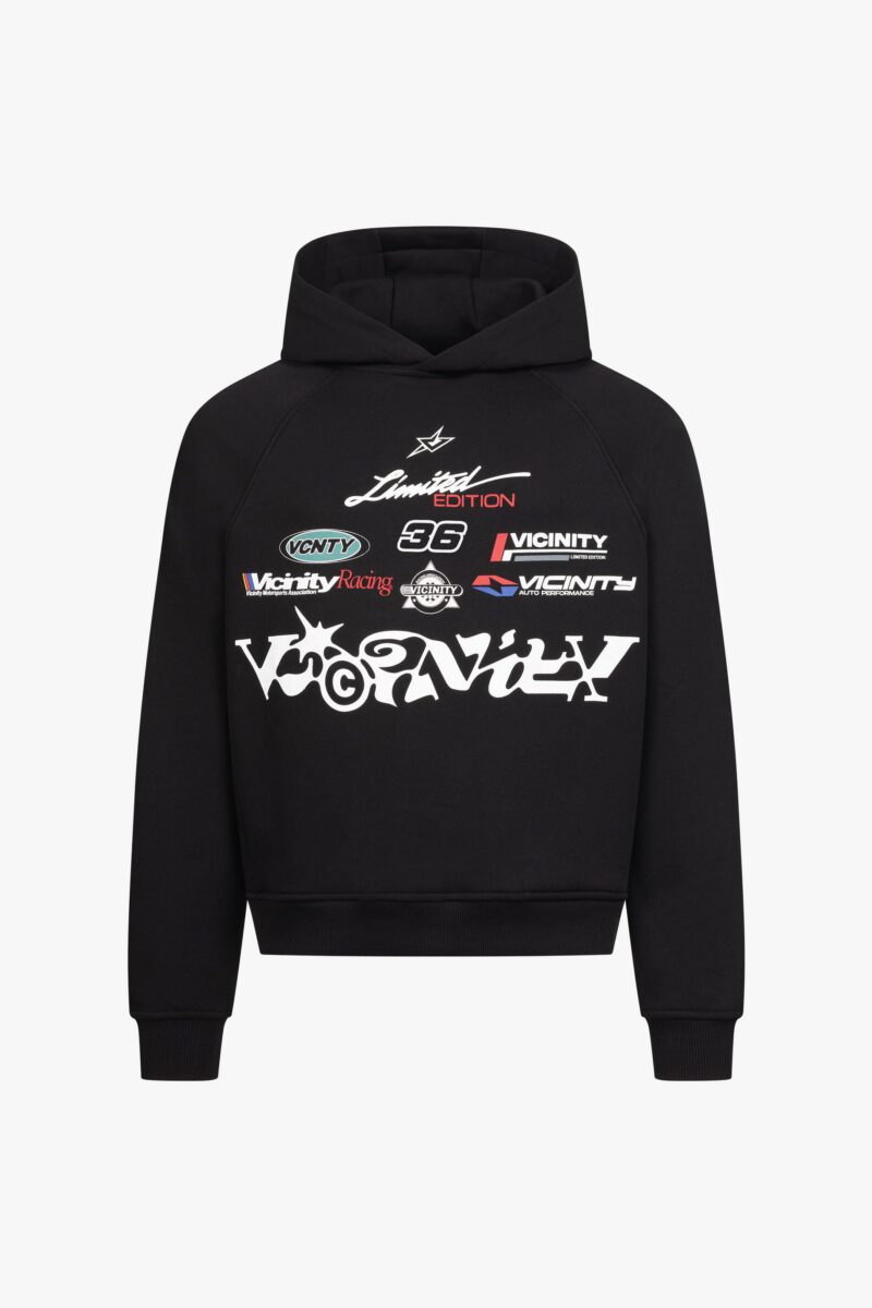 RACING LOGOS HOODIE BLACK