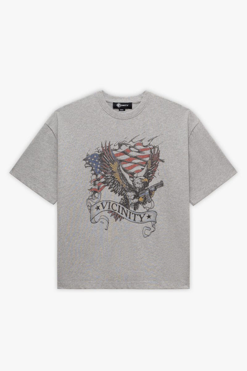 EAGLE TATTOO TEE MELANGE GREY