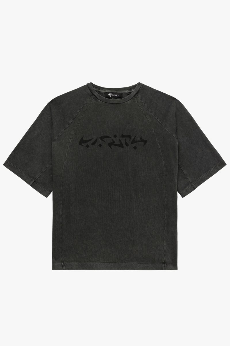 ACID WASHED TEE DARK GREY