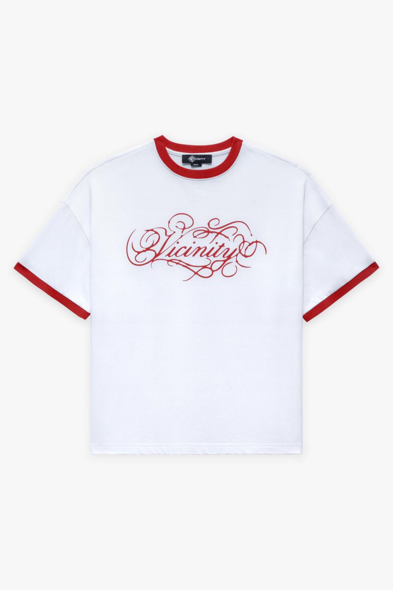 SIGNATURE TEE WHITE/RED