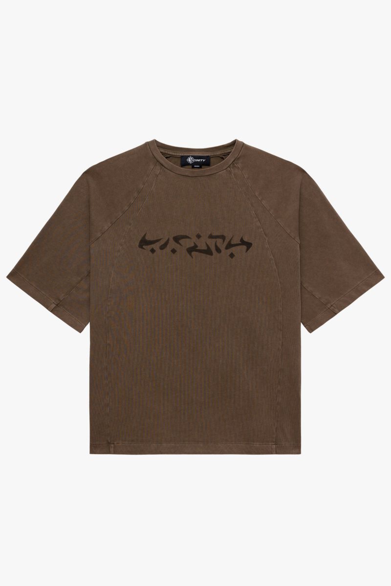 ACID WASHED TEE BROWN