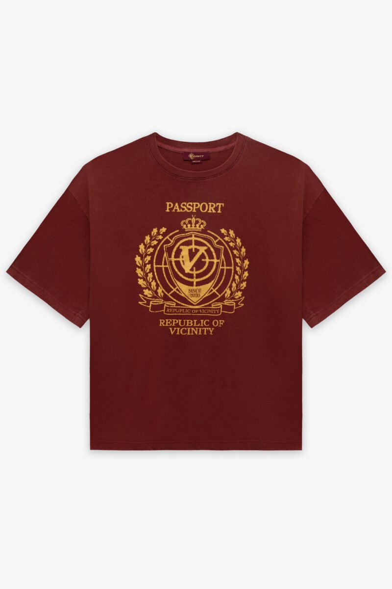PASSPORT TEE WASHED RED