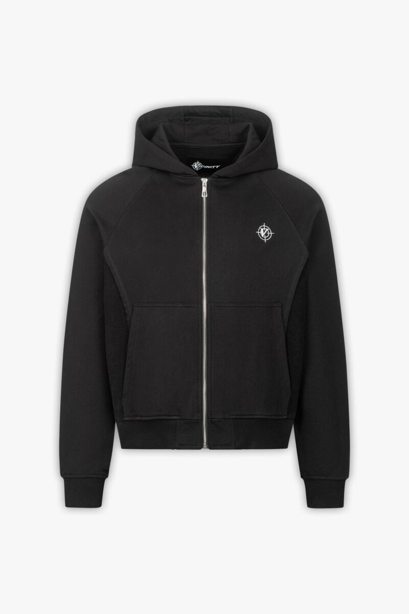 INSIDE OUT ZIP HOODIE BLACK