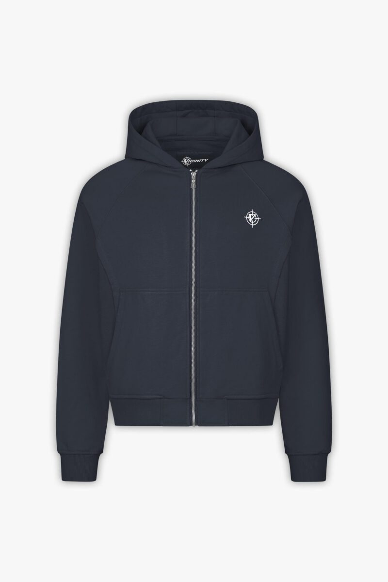 INSIDE OUT ZIP HOODIE NAVY