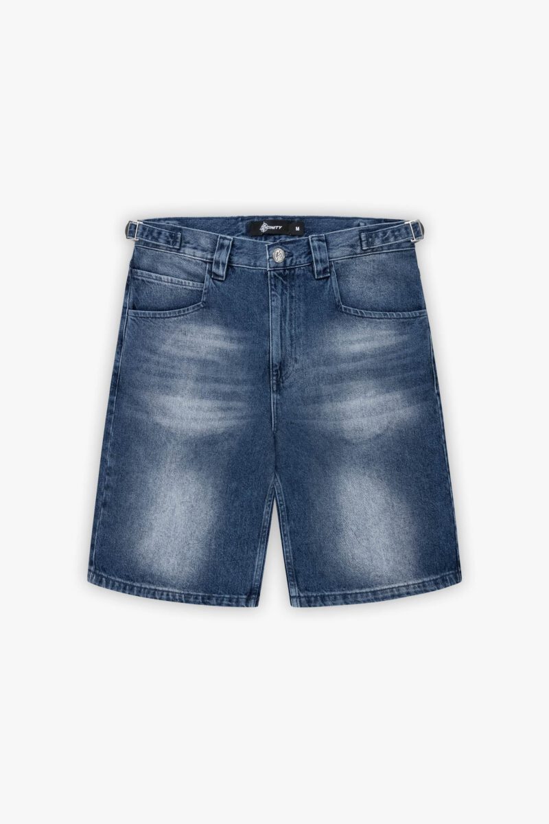 BLUE WASHED DENIM JORTS