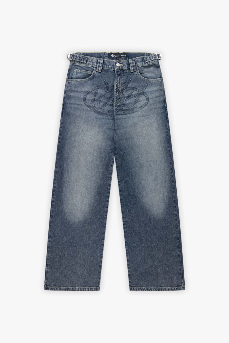 EMBOSSED SCRIPT LOGO DENIM BLUE