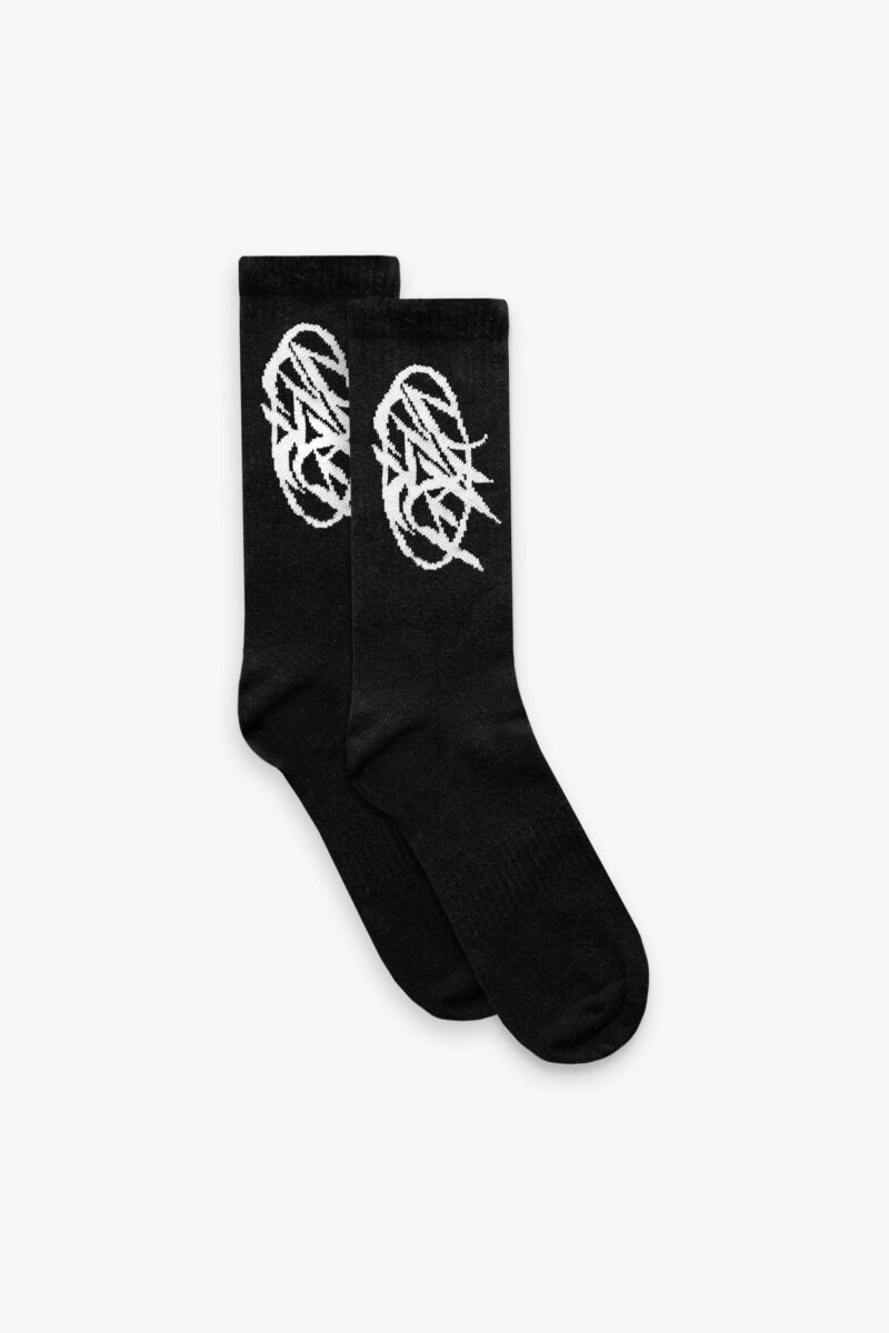 SCRIPT LOGO SOCKS DOUBLE PACK BLACK