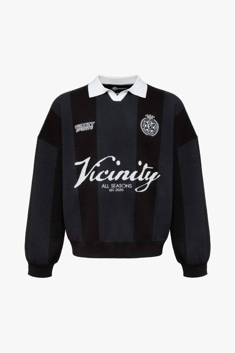 SPORTS TEAM JERSEY KNIT BLACK