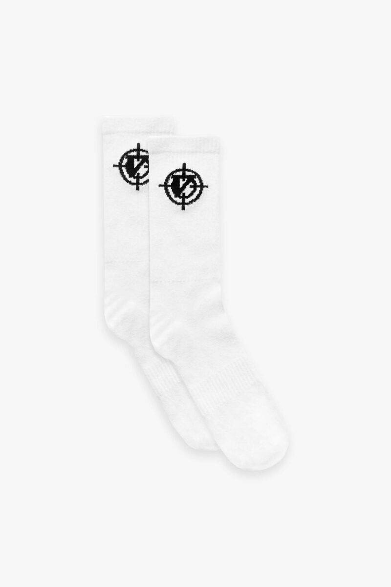 V-LOGO SOCKS DOUBLE PACK WHITE