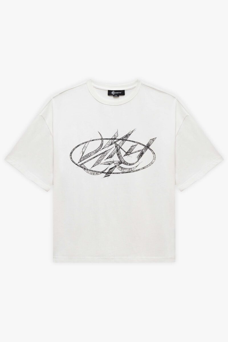 DRAWN SCRIPT TEE WHITE