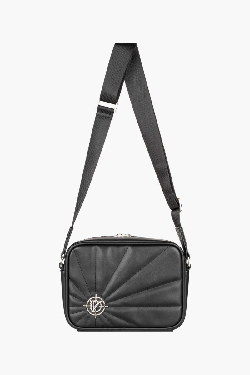 X LEATHER SHOULDERBAG BLACK