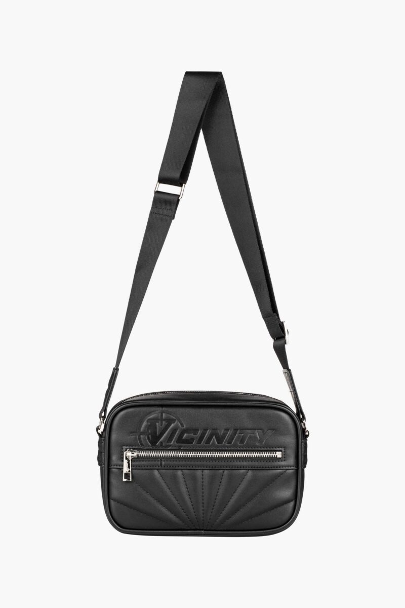 DEBOSSED LOGO SHOULDER BAG - BLACK