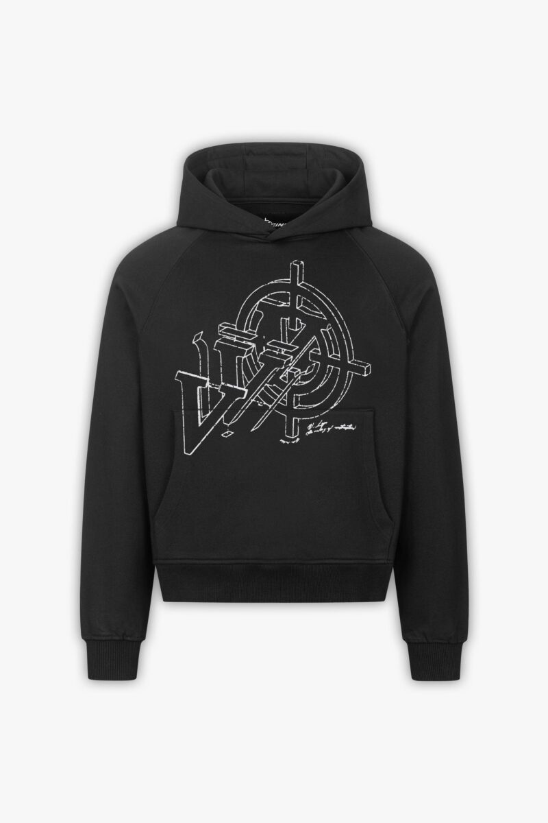 CONSTRUCTION LOGO HOODIE BLACK