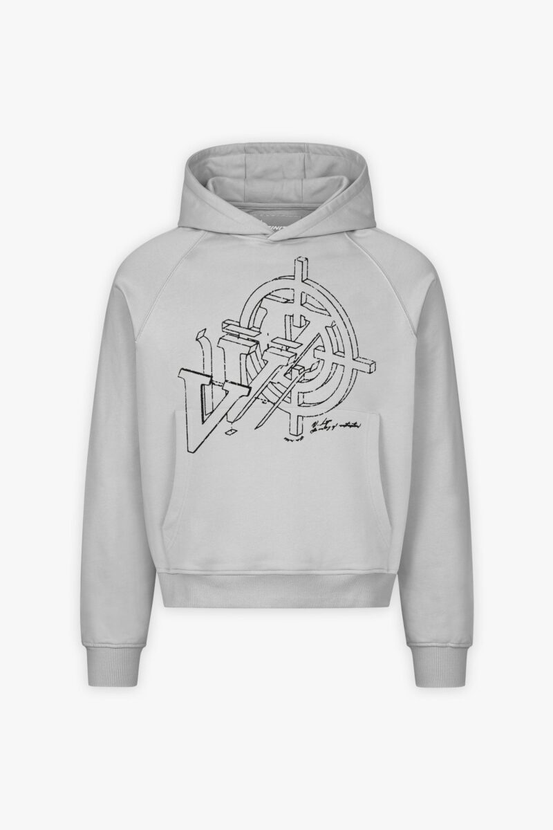CONSTRUCTION LOGO HOODIE GREY