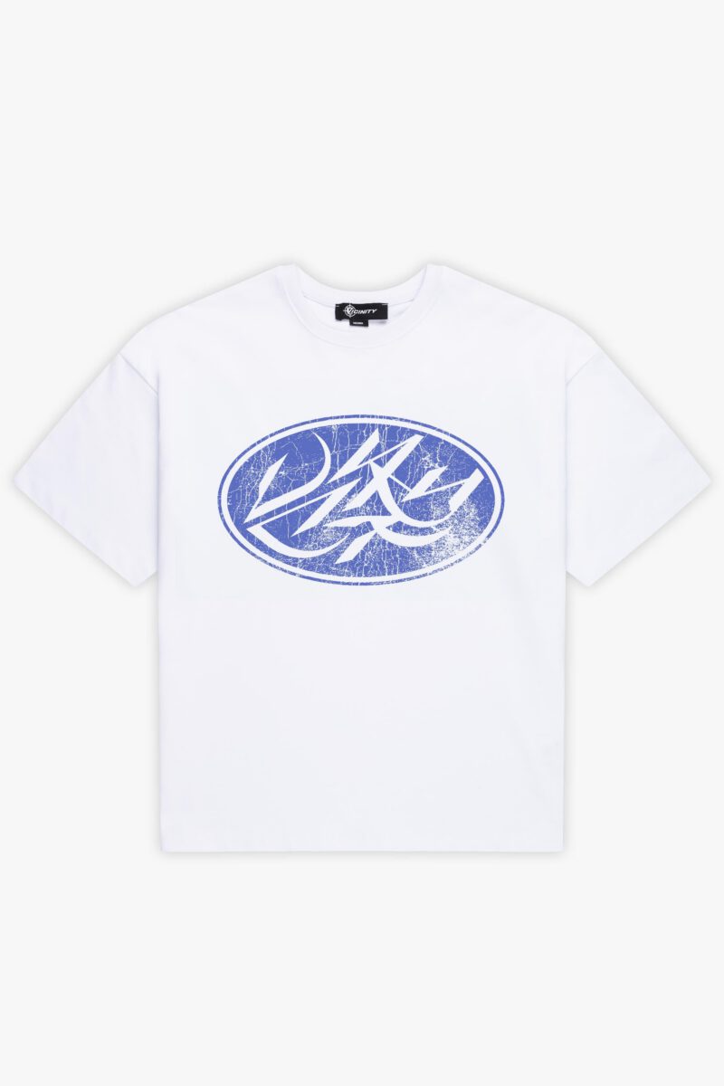 BROKEN SCRIPT TEE WHITE