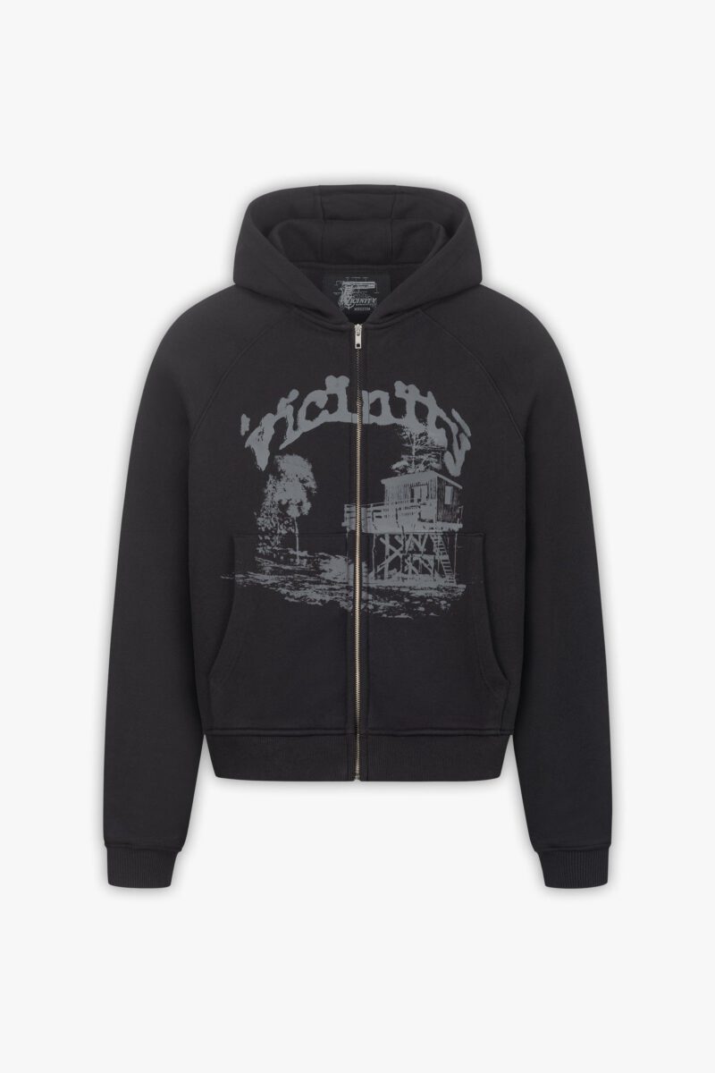 SHOOTING HOUSE ZIP HOODIE BLACK